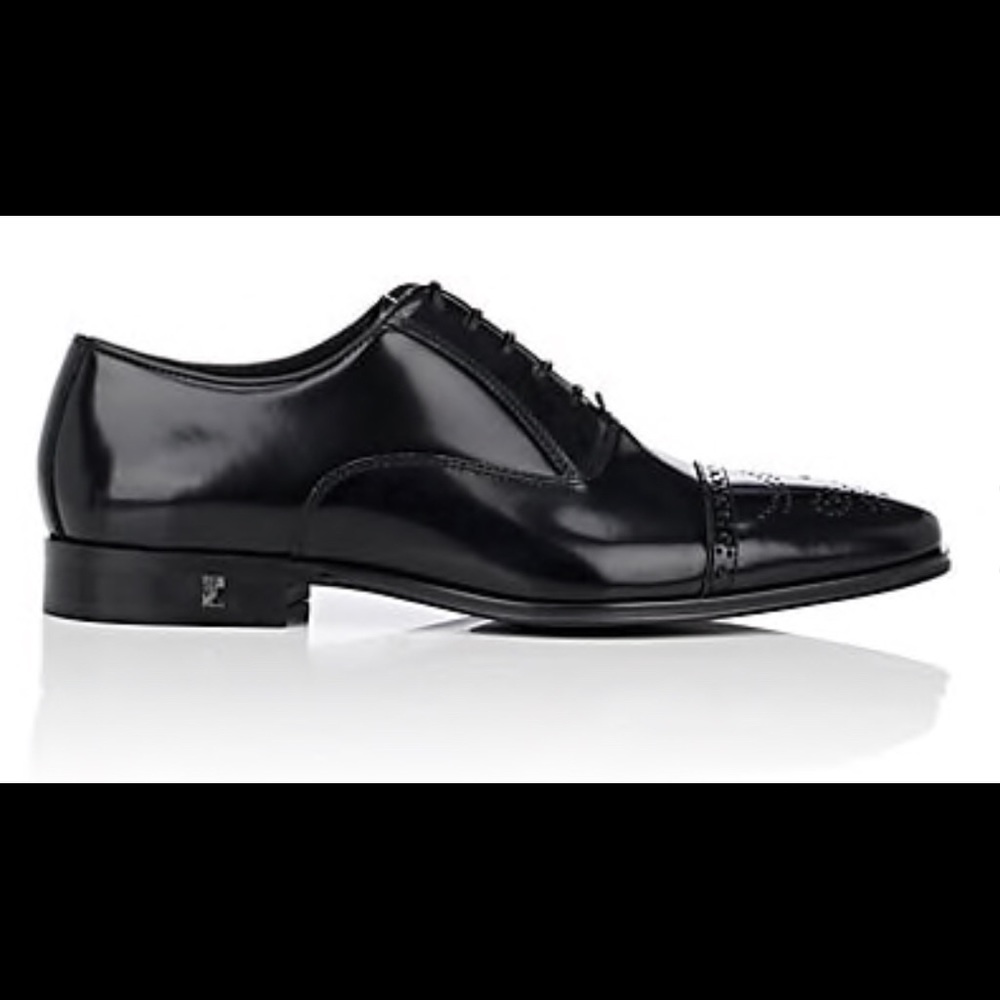 Men’s Versace Spazzolato Leather Cap-toe Oxford